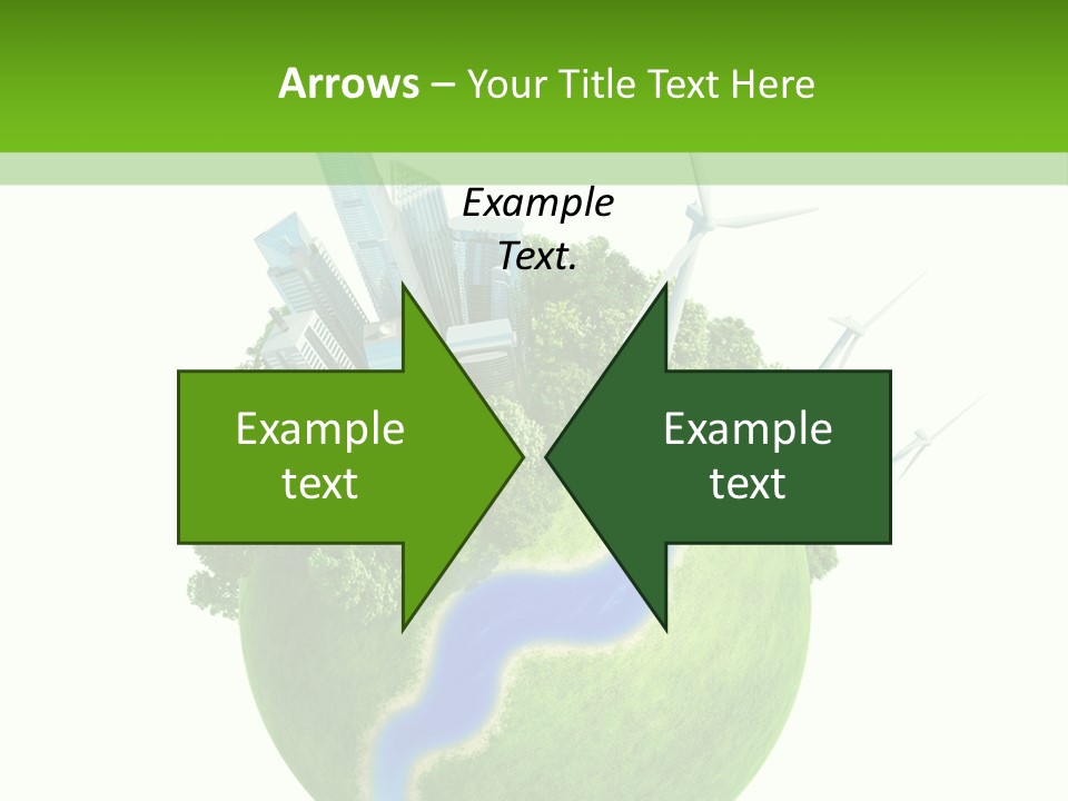 Solar Battery Field Centre PowerPoint Template