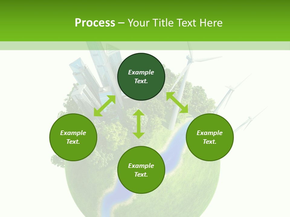 Solar Battery Field Centre PowerPoint Template