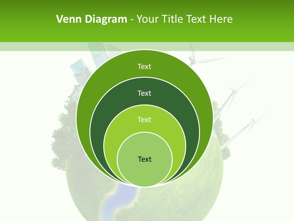 Solar Battery Field Centre PowerPoint Template