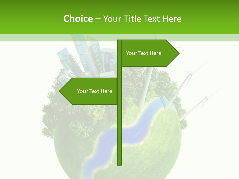 Solar Battery Field Centre PowerPoint Template