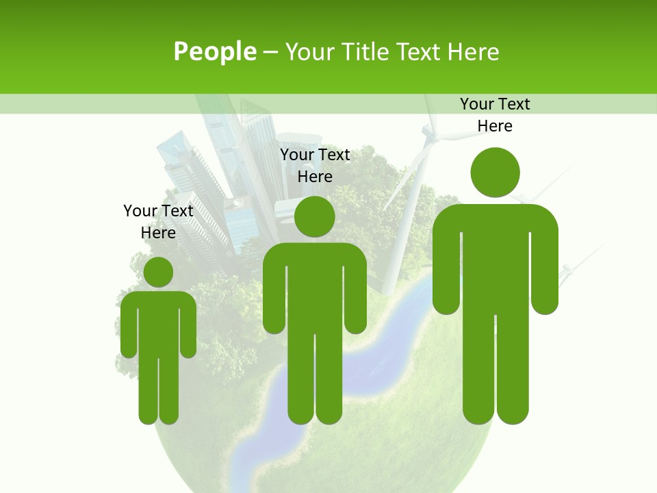 Solar Battery Field Centre PowerPoint Template
