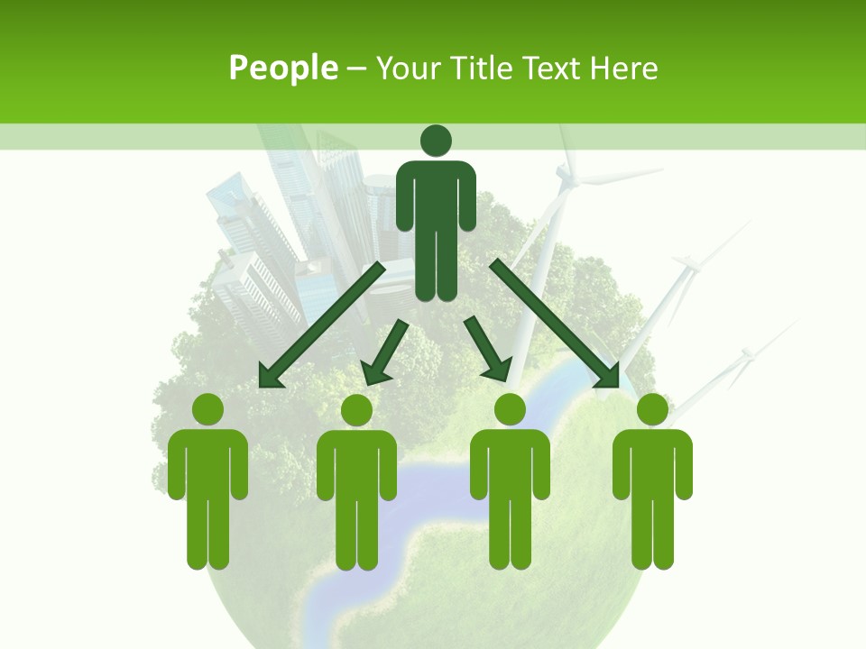 Solar Battery Field Centre PowerPoint Template