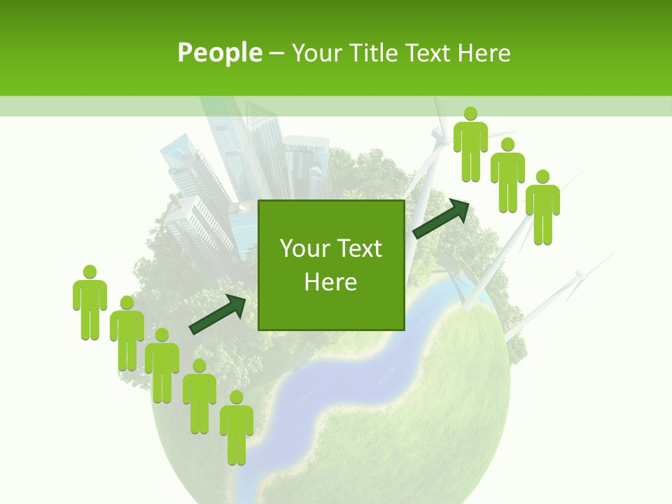 Solar Battery Field Centre PowerPoint Template