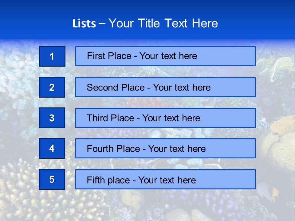 Reefscape Aqua Close Up PowerPoint Template
