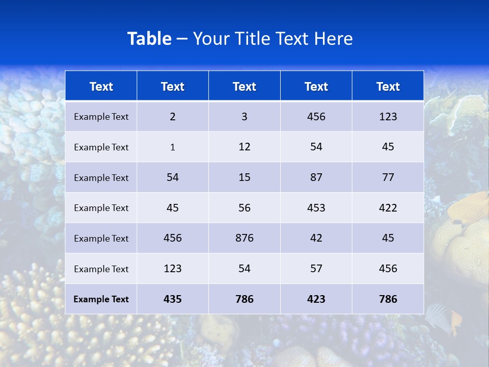 Reefscape Aqua Close Up PowerPoint Template