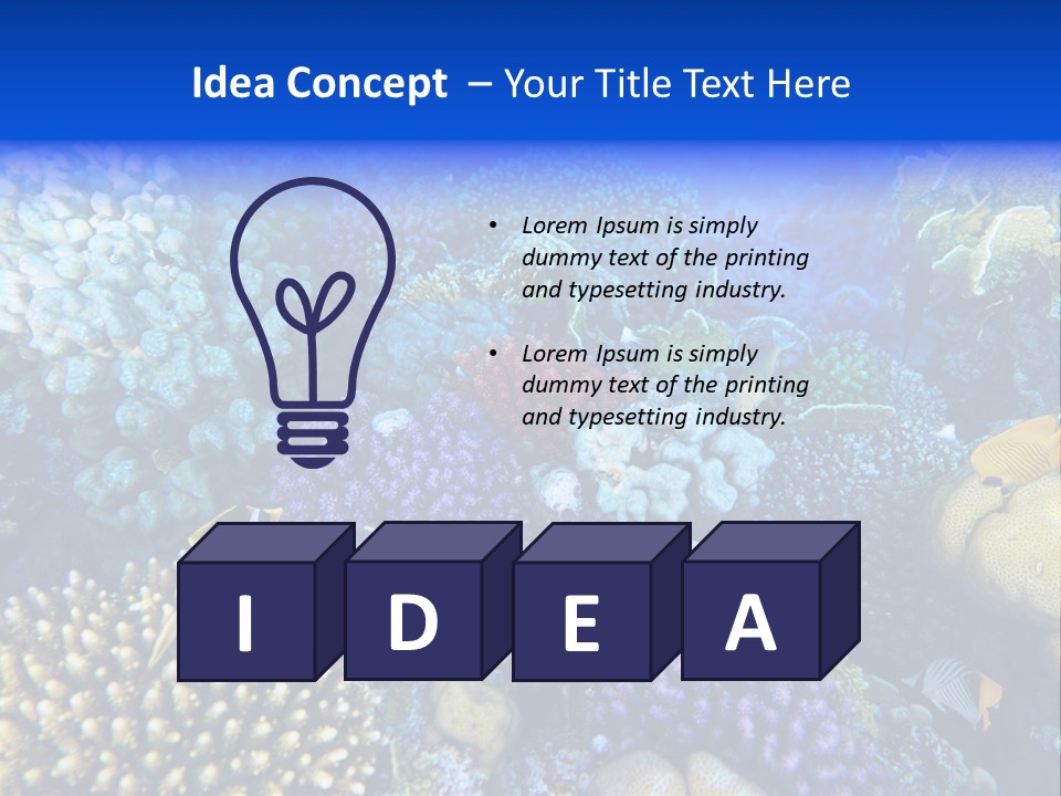 Reefscape Aqua Close Up PowerPoint Template