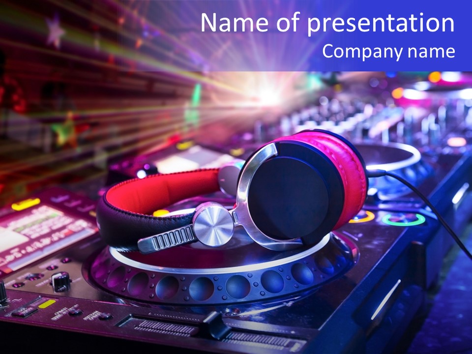 Buttons Nightlife Disc PowerPoint Template