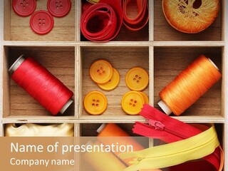 Yarn Needle String PowerPoint Template