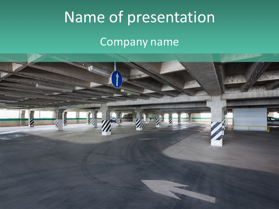 Automobile Underground Parking Garage City PowerPoint Template