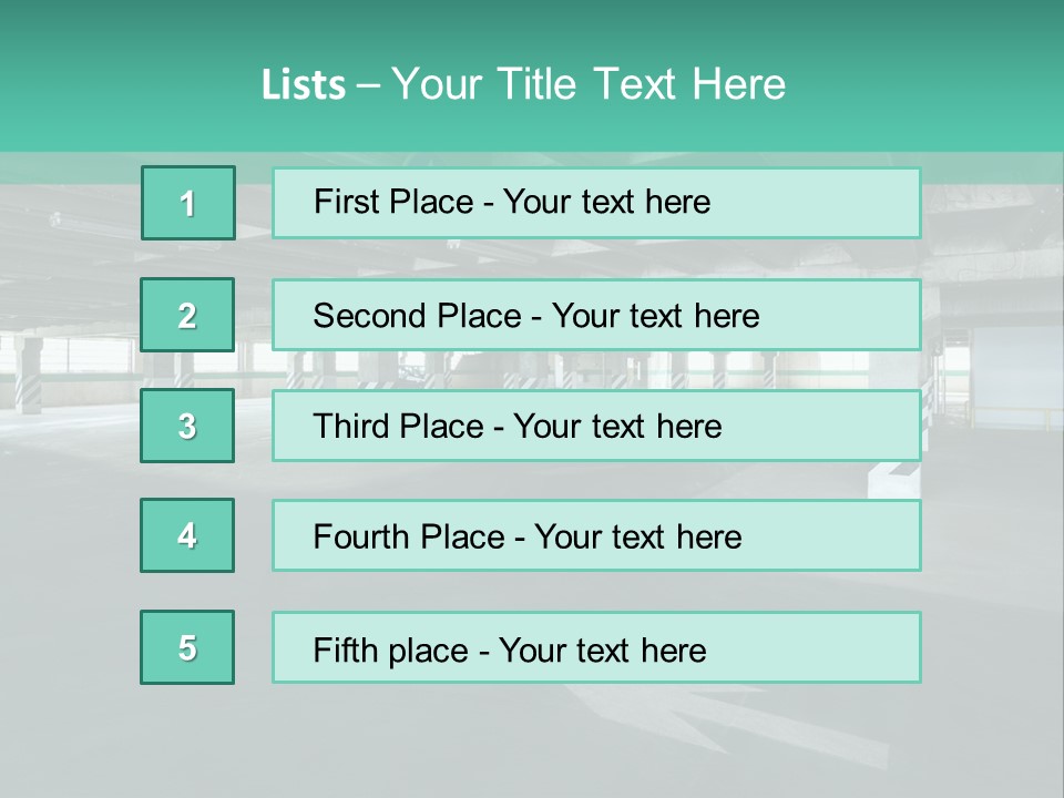 Automobile Underground Parking Garage City PowerPoint Template