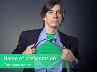 Man Tee Shirt Movement PowerPoint Template