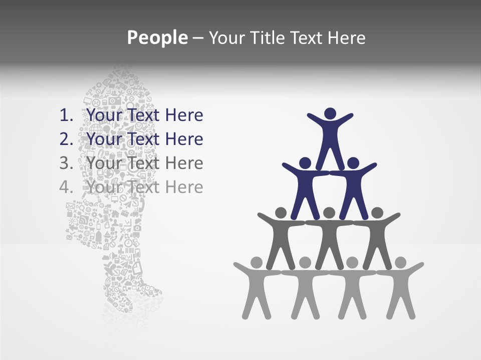 Teamwork Figure Happy PowerPoint Template