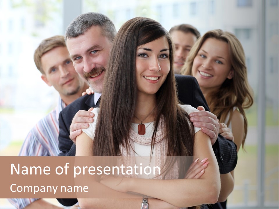 Businessman Girl Face PowerPoint Template