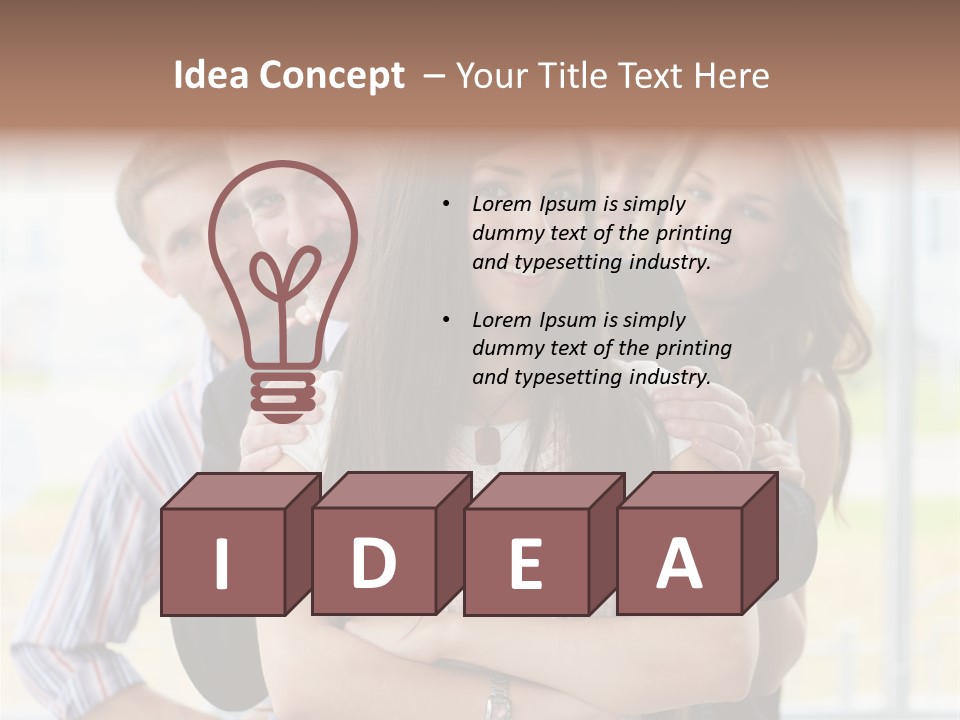 Businessman Girl Face PowerPoint Template