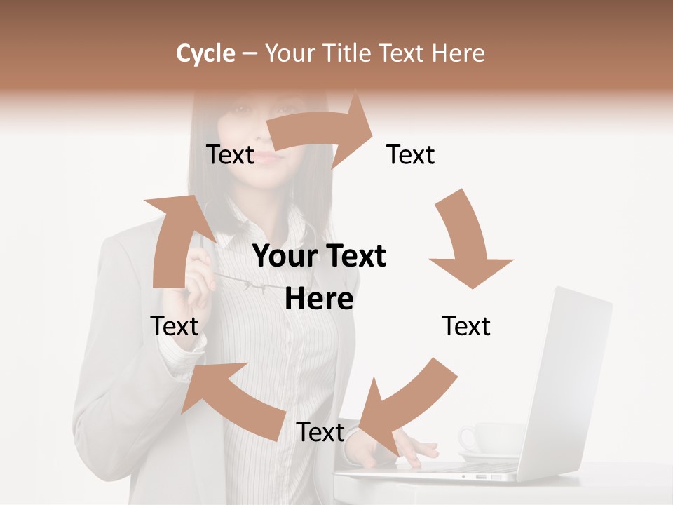 Jacket Woman Hold PowerPoint Template