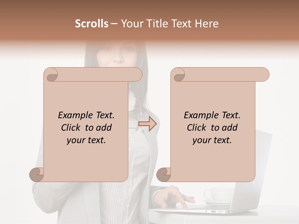 Jacket Woman Hold PowerPoint Template