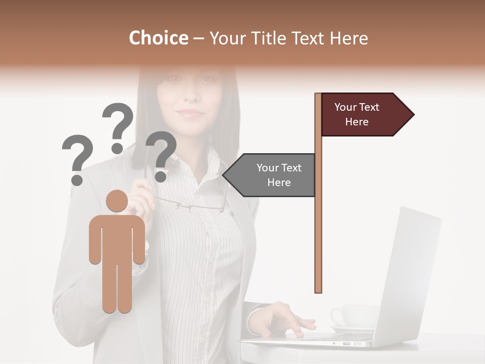 Jacket Woman Hold PowerPoint Template