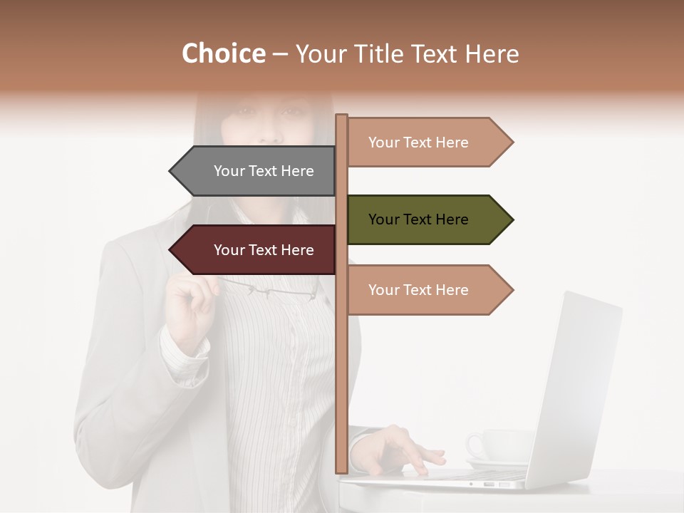 Jacket Woman Hold PowerPoint Template