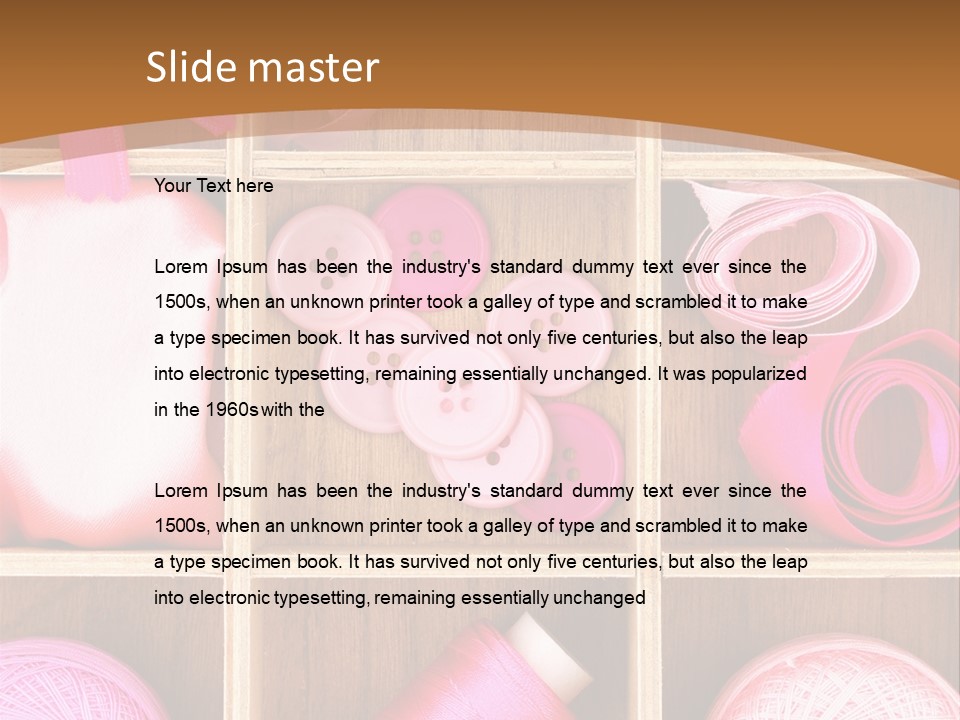 Colorful Assortment Needlework PowerPoint Template