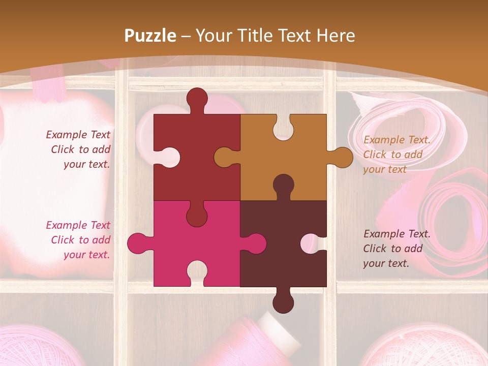 Colorful Assortment Needlework PowerPoint Template