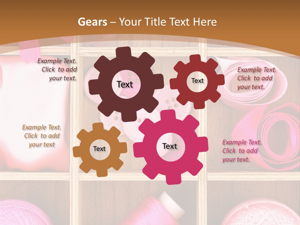 Colorful Assortment Needlework PowerPoint Template