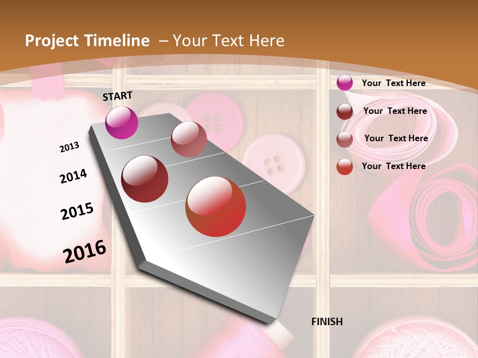 Colorful Assortment Needlework PowerPoint Template