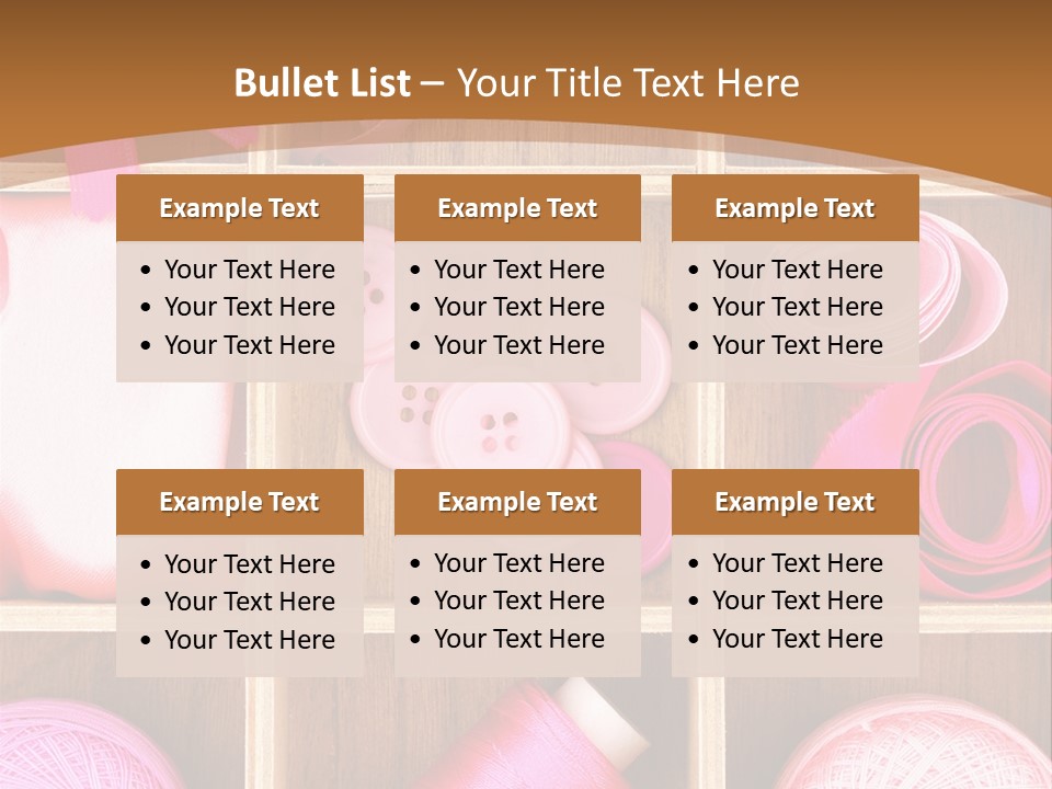 Colorful Assortment Needlework PowerPoint Template