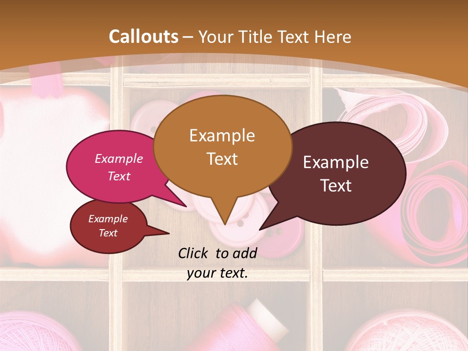 Colorful Assortment Needlework PowerPoint Template