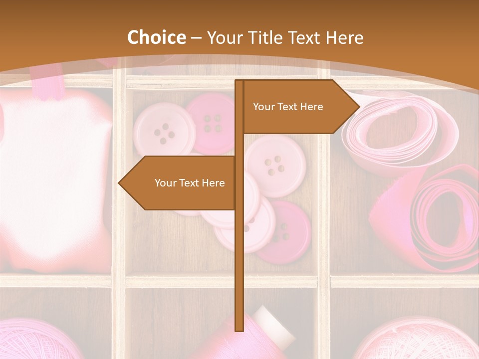 Colorful Assortment Needlework PowerPoint Template