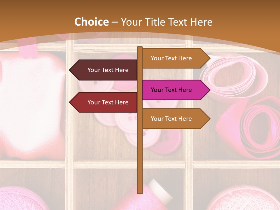 Colorful Assortment Needlework PowerPoint Template