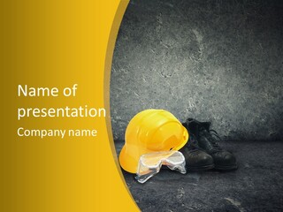 Work Wear Goggles Safety Helmet PowerPoint Template