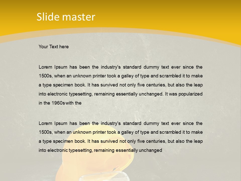 Work Wear Goggles Safety Helmet PowerPoint Template