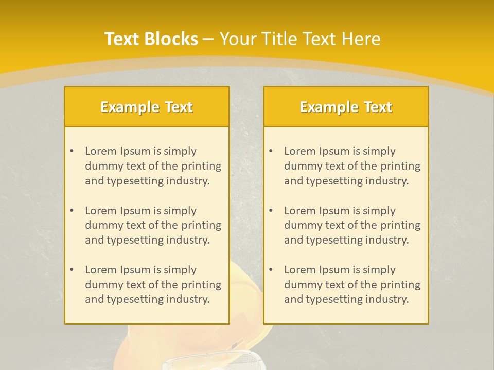 Work Wear Goggles Safety Helmet PowerPoint Template