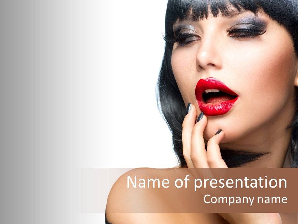 Face Isolated Lips PowerPoint Template