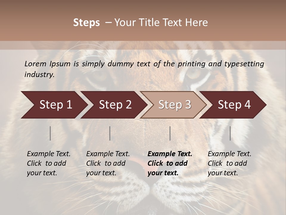 Tiger Page Closeup Safari PowerPoint Template