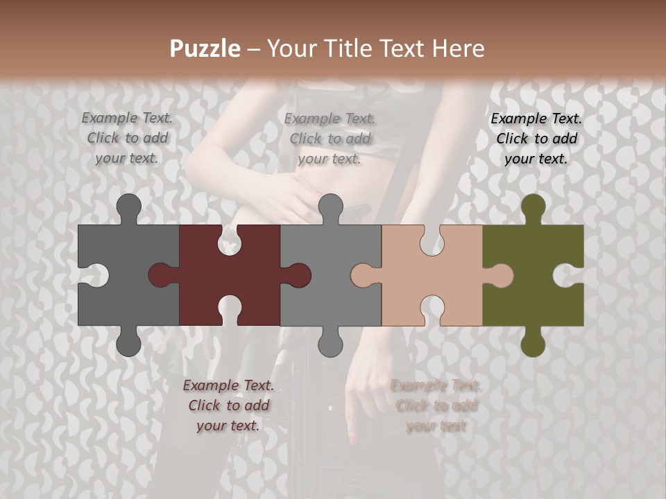 Holding Rifle Sexy PowerPoint Template