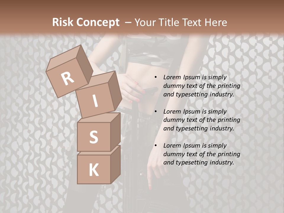 Holding Rifle Sexy PowerPoint Template