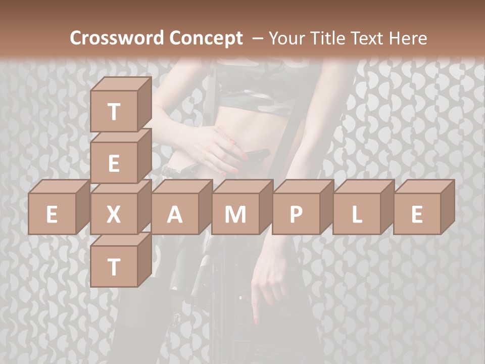 Holding Rifle Sexy PowerPoint Template