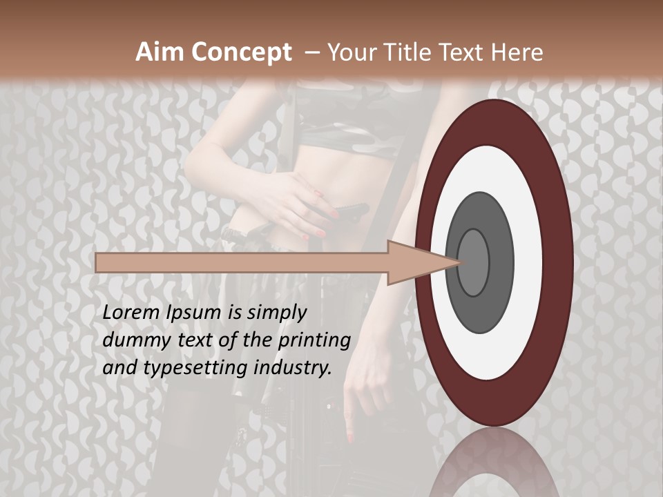 Holding Rifle Sexy PowerPoint Template