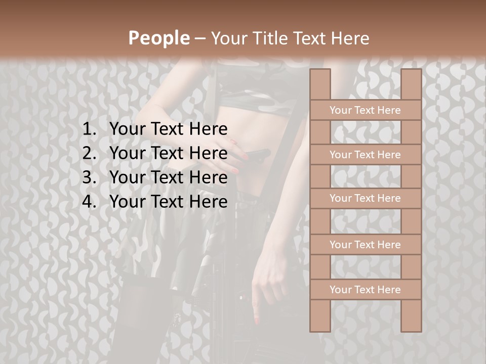 Holding Rifle Sexy PowerPoint Template