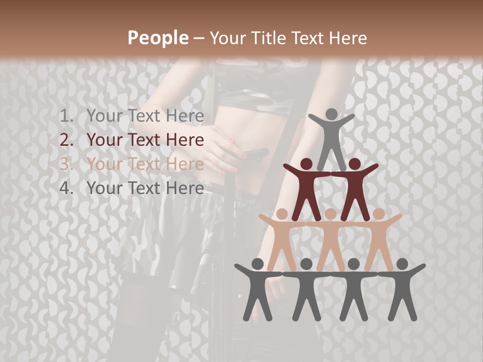 Holding Rifle Sexy PowerPoint Template