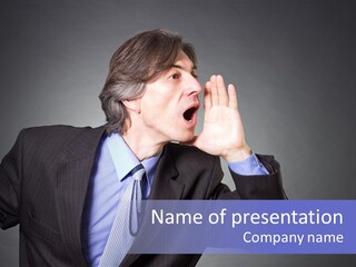 Male Head Isolated PowerPoint Template