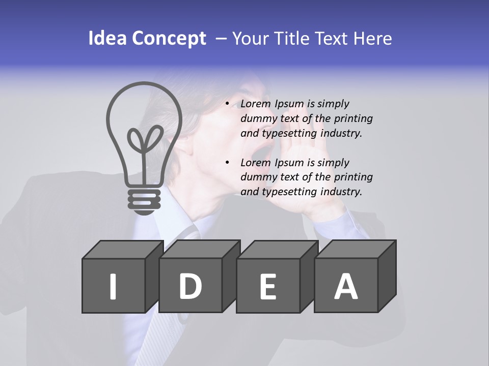 Male Head Isolated PowerPoint Template