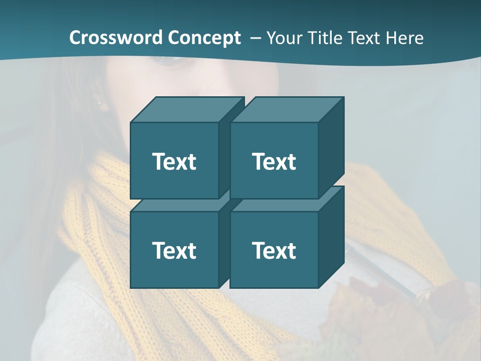 Woman Leaf Girl PowerPoint Template