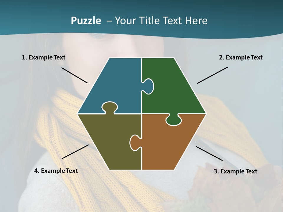 Woman Leaf Girl PowerPoint Template