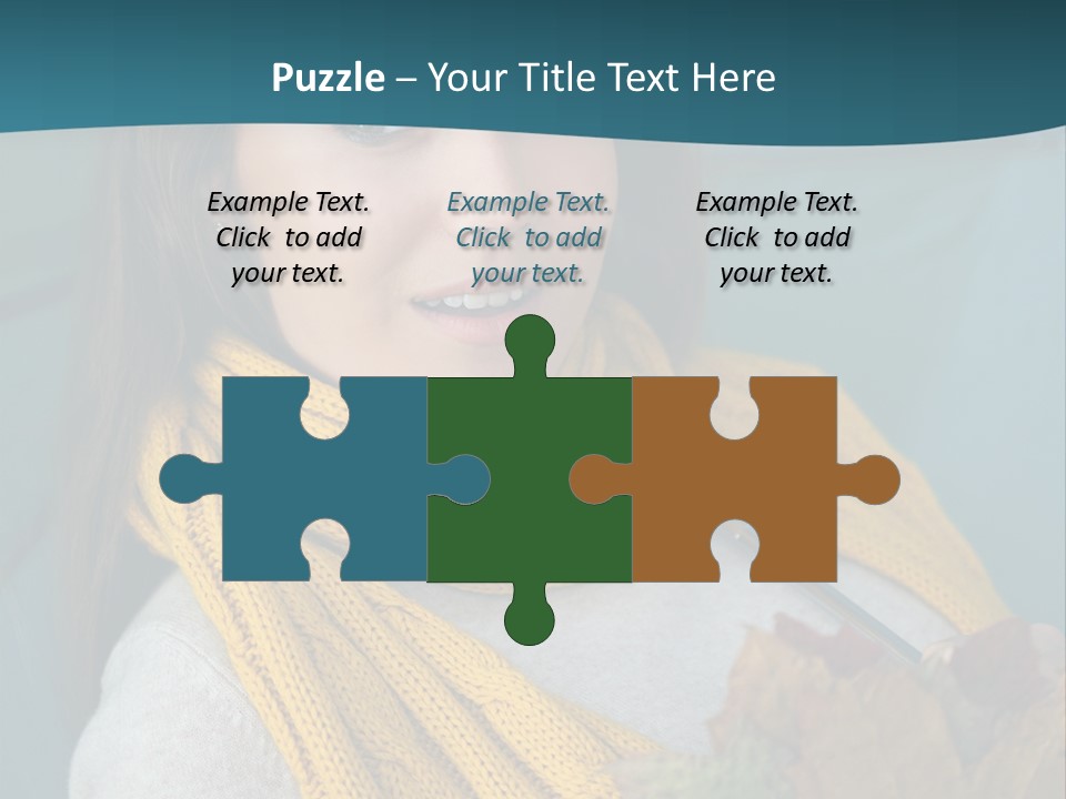 Woman Leaf Girl PowerPoint Template