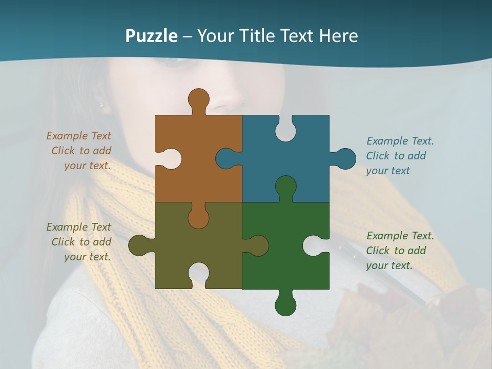 Woman Leaf Girl PowerPoint Template