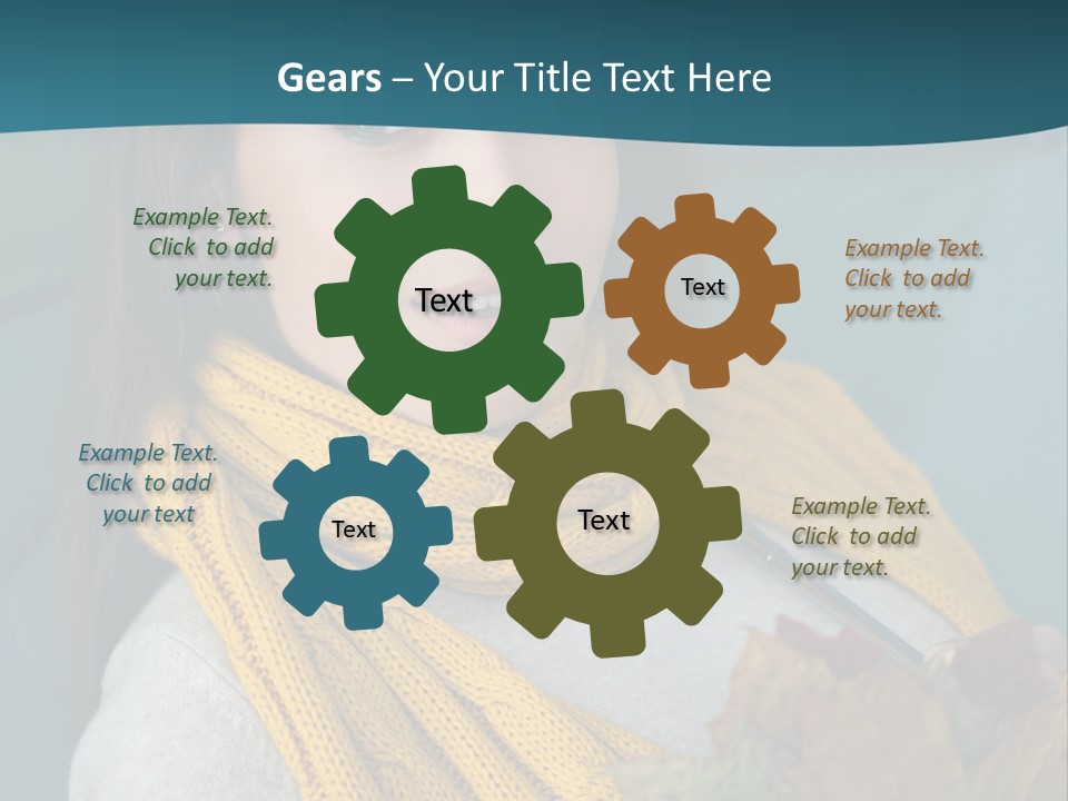 Woman Leaf Girl PowerPoint Template