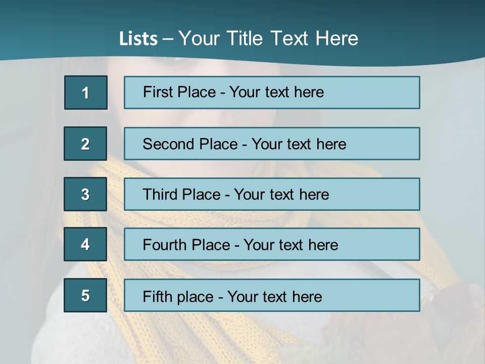 Woman Leaf Girl PowerPoint Template