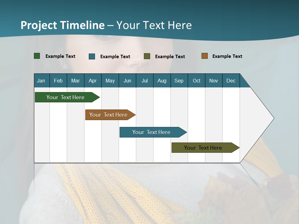 Woman Leaf Girl PowerPoint Template